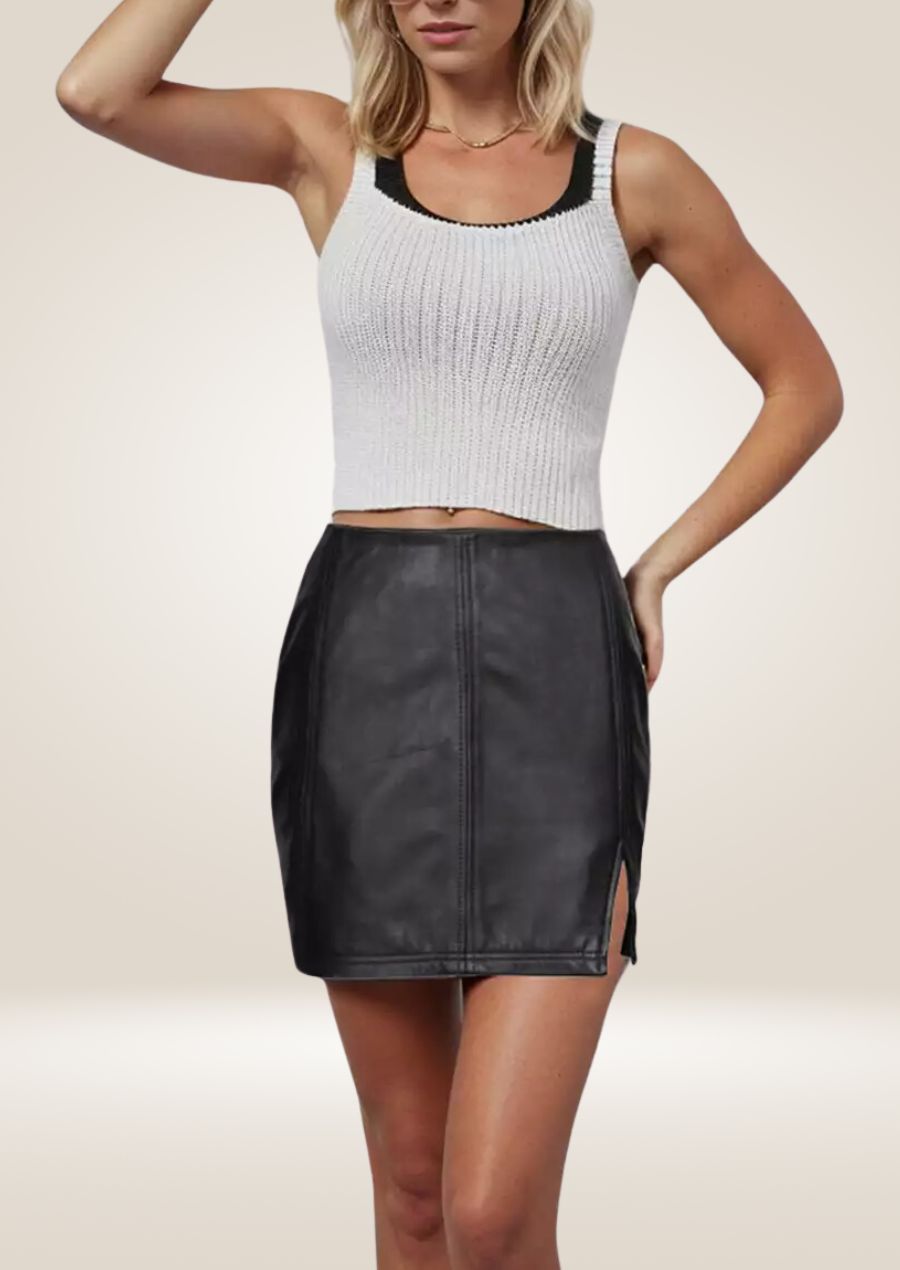 Black Leather Mini Skirt - Bold and Stylish Look