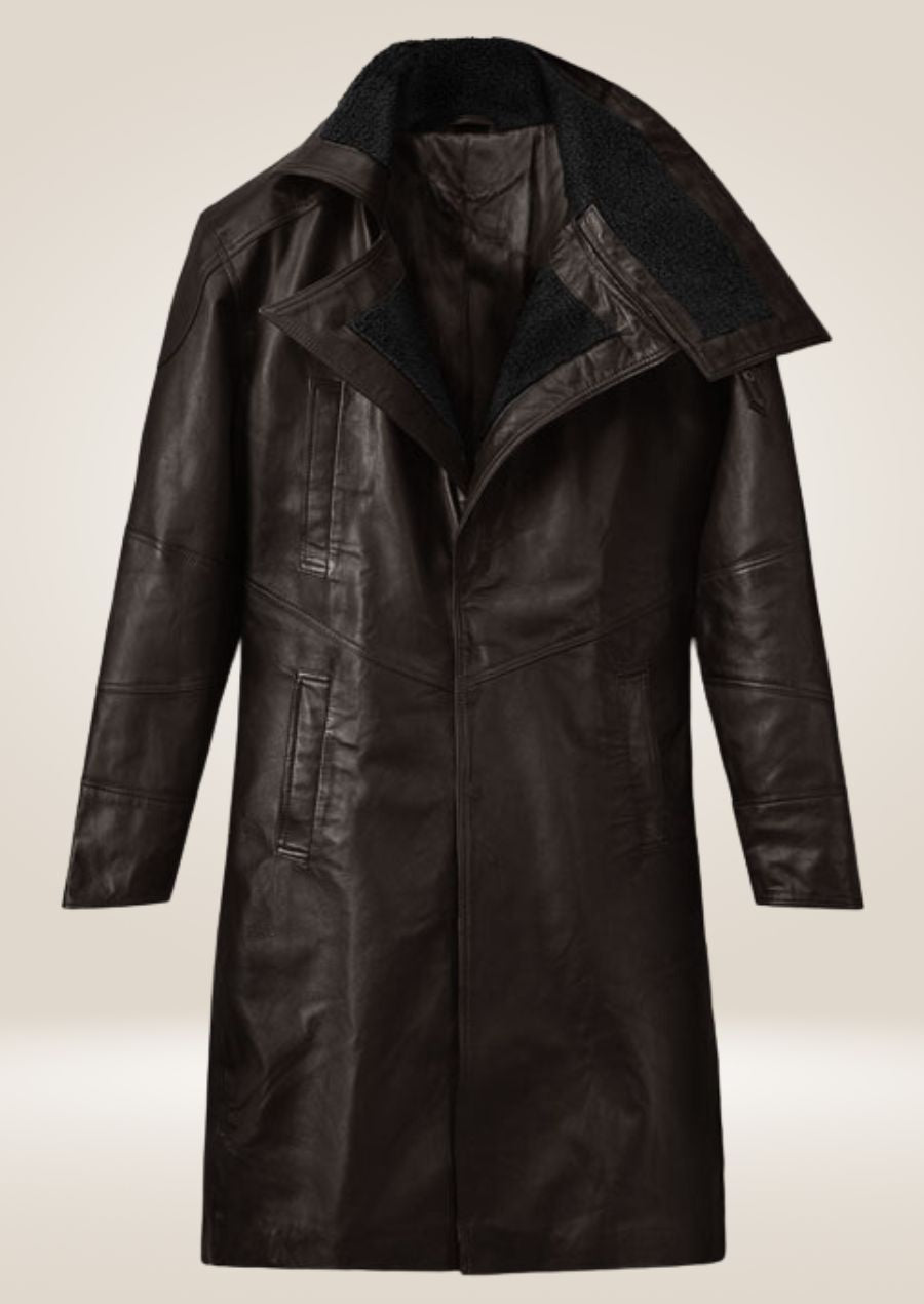 Blade Runner-Inspired Leather Long Coat - Ryan Gosling Style