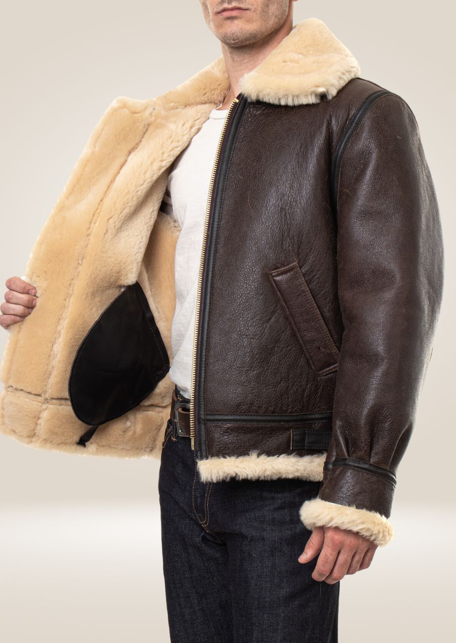 Classic B-3 Bomber Jacket with Heavyweight Shearling