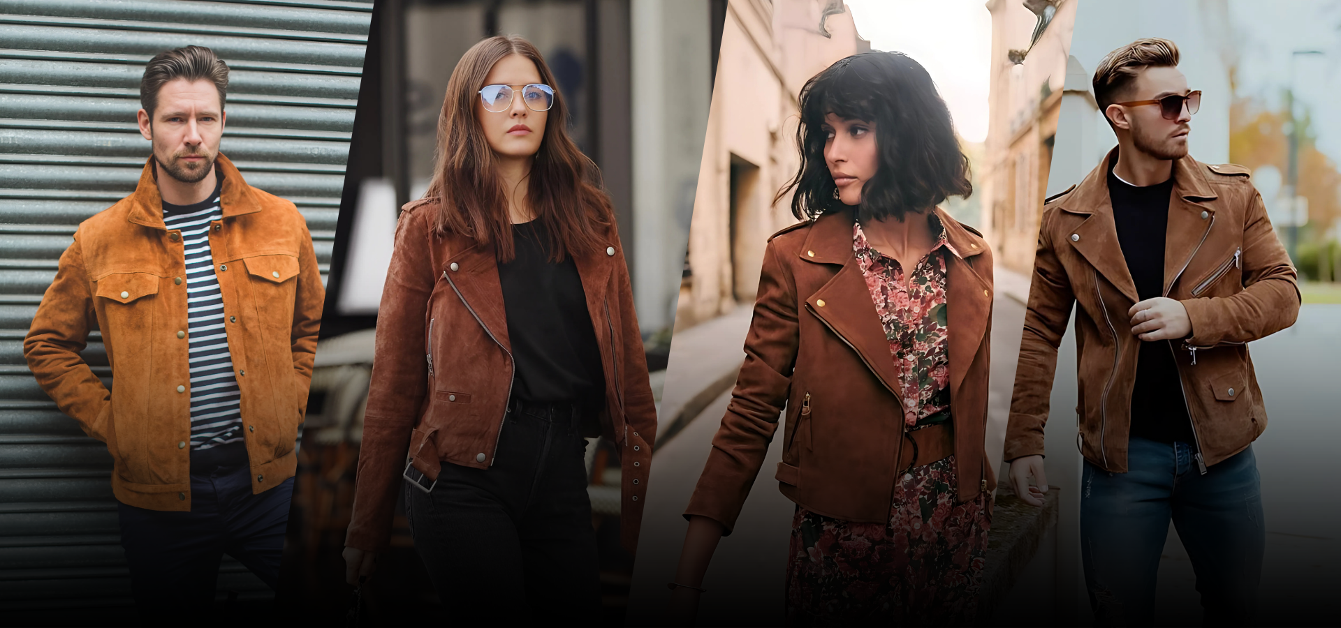 Classic suede jacket for men and women with soft texture and casual appeal