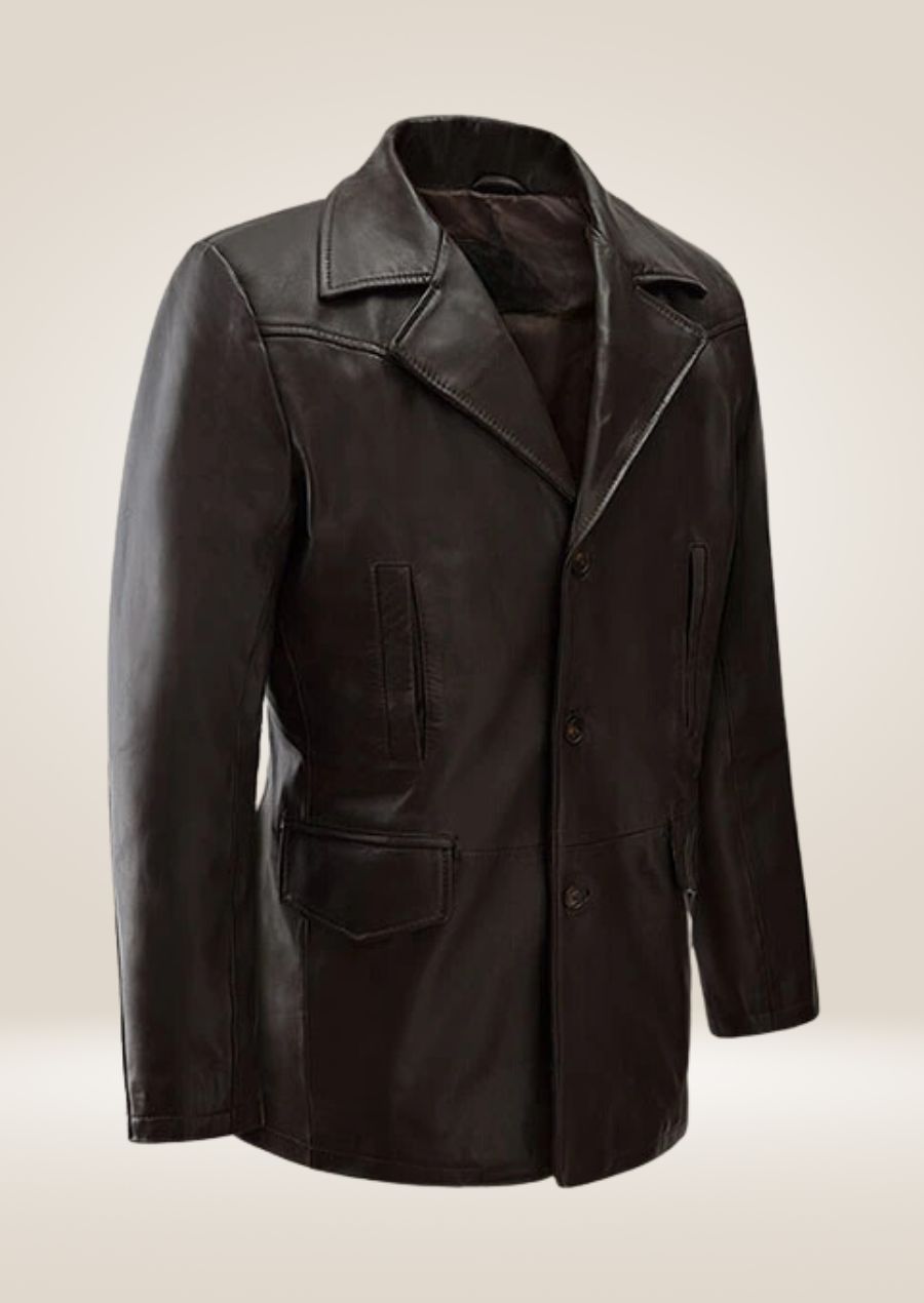 Dark Brown Leather Coat - Timeless and Refined Look