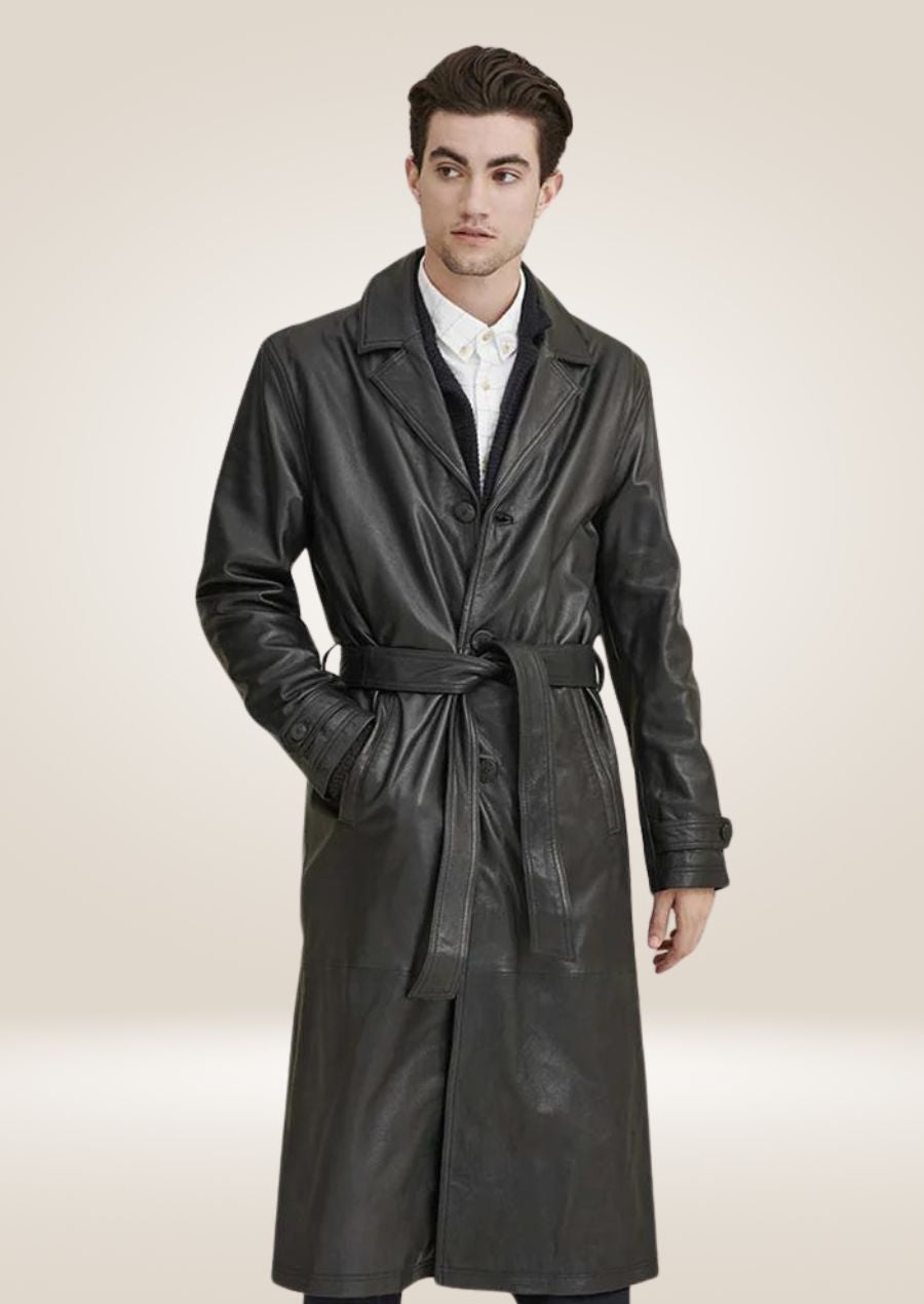 Luxurious Black Sheepskin Long Coat