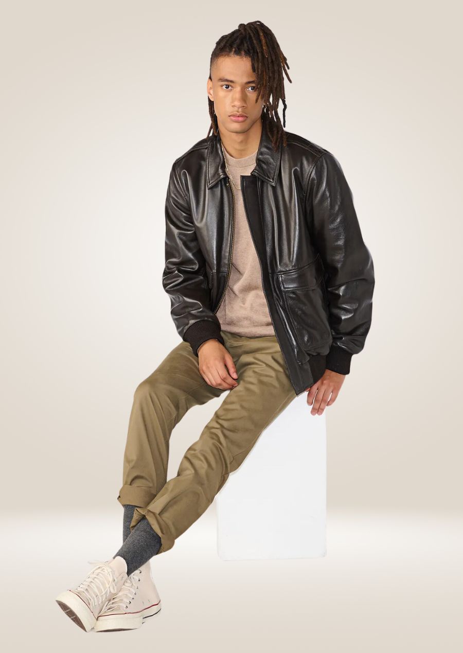 Men’s real leather outerwear at special discount prices online