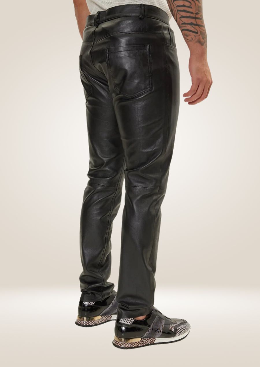 Men's Black Leather Pants - Sleek and Stylish Fit