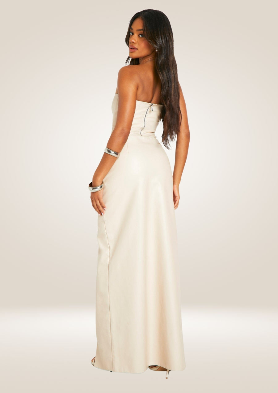 Pocket-Detail Wrap Leather Maxi Skirt - Elegant and Functional