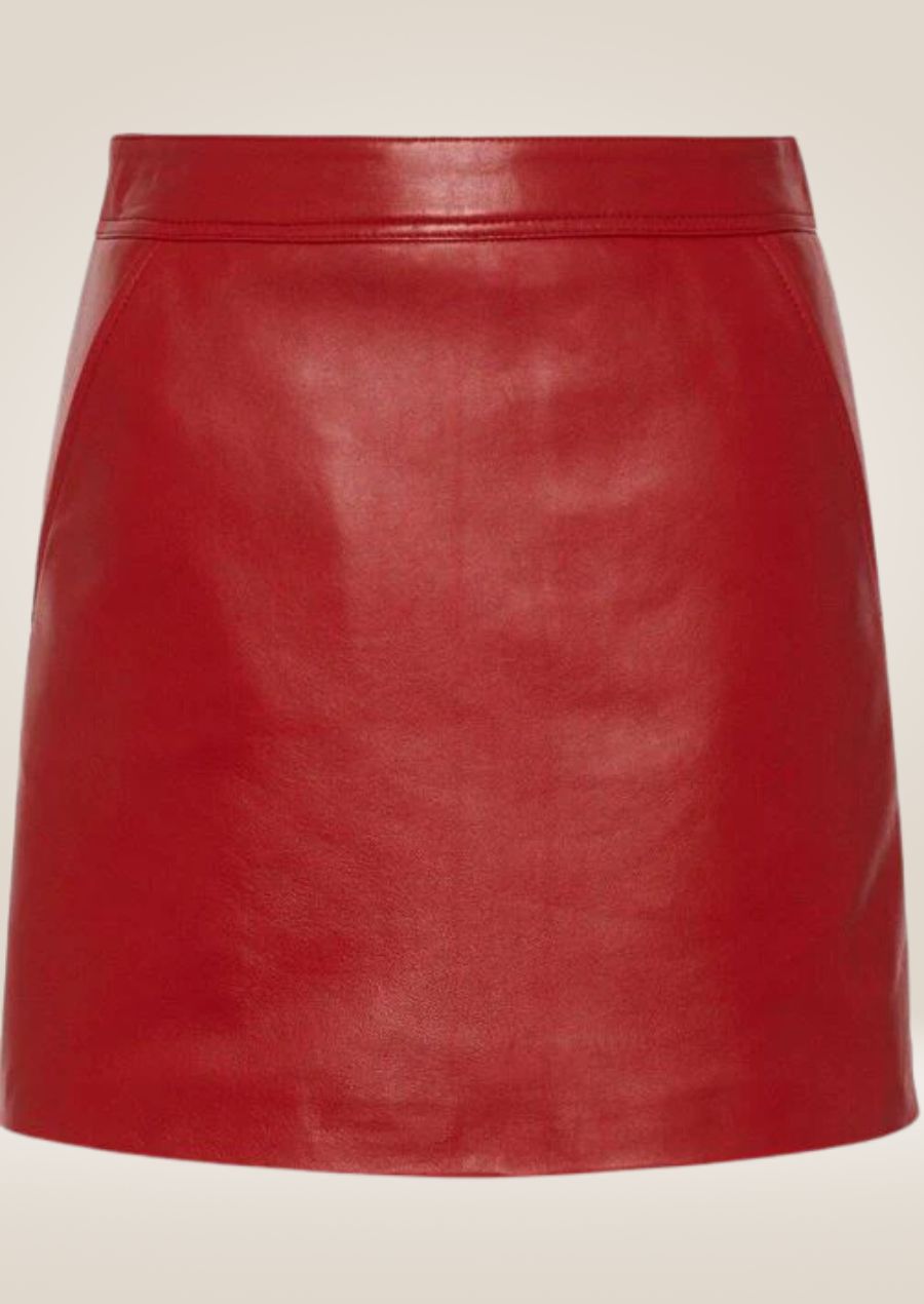 Red Mini Leather Skirt - Bold and Stylish Statement