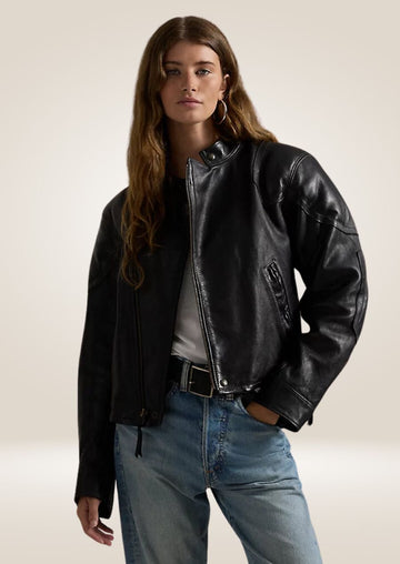 Women's Black Stylish Moto Jacket - Bold Biker Look