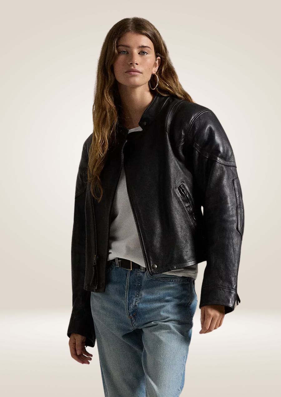 Women's Black Stylish Moto Jacket - Bold Biker Look