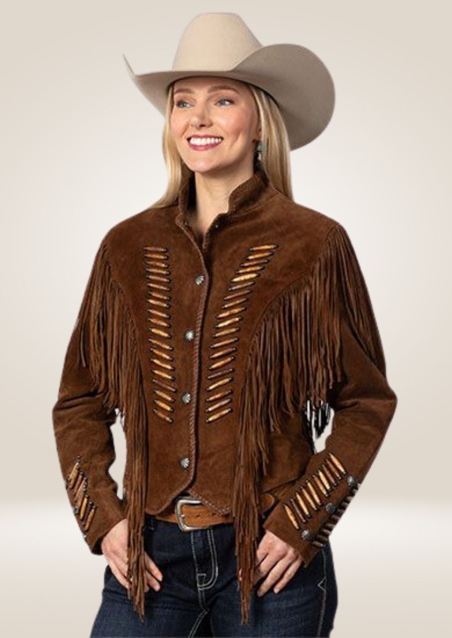 Women's Brown Fringe Western Jacket - Iconic Cowgirl Style