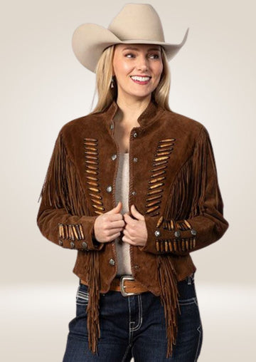 Women's Brown Fringe Western Jacket - Iconic Cowgirl Style